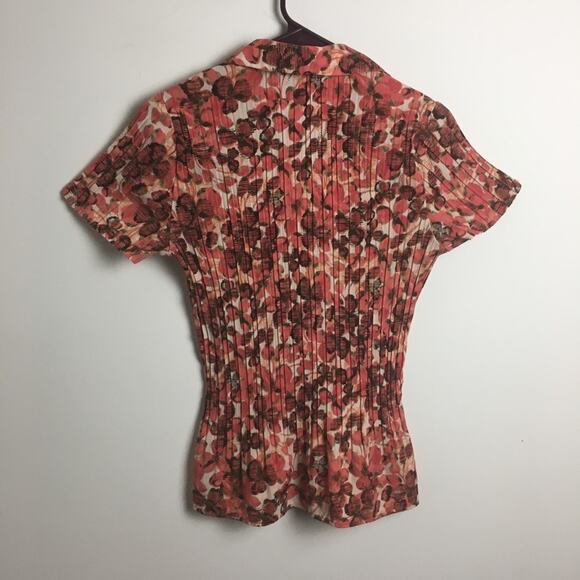 Laura Scott Button Down Ribbed Floral Shirt - Picture 11 of 12